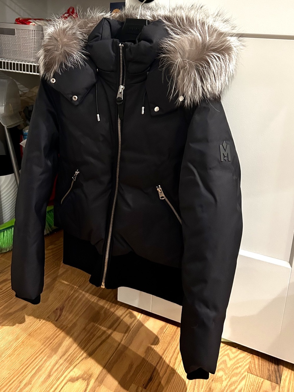 Black Fur-Trim Hooded MACKAGE Winter Jacket - Women's